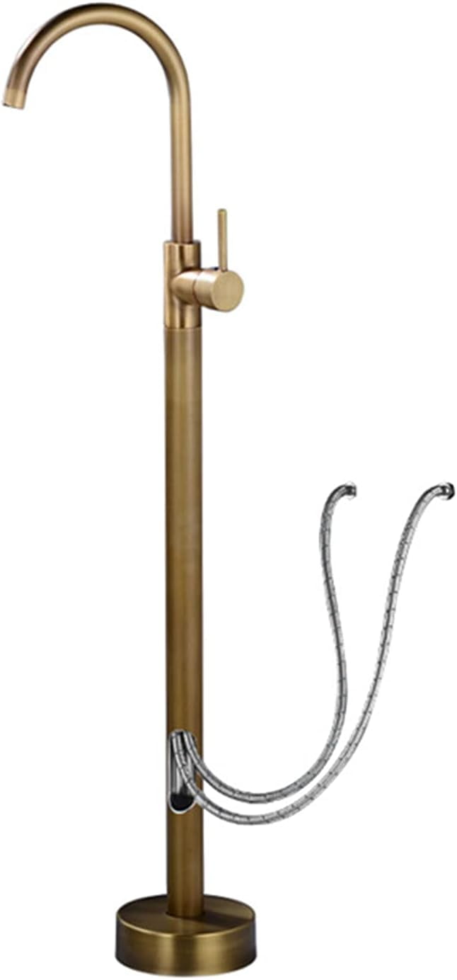 Freestanding Tub Filler All-Copper Retro Bathtub Faucet, 360°Rotation ...