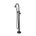 thumbnail image 1 of Freestanding Tub Filler Bathtub Faucet Matte Black with Hand Held Shower Floor-Mount,Matte Black Brass Bath Faucets Freestanding Tub Faucets, 1 of 6