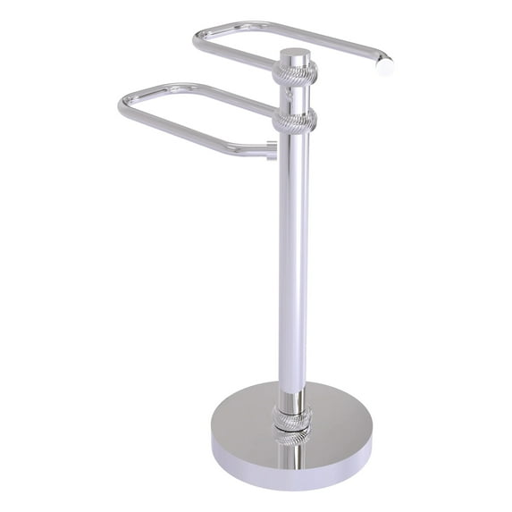 Freestanding Two Arm Guest Towel Valet - Polished Chrome / Twisted