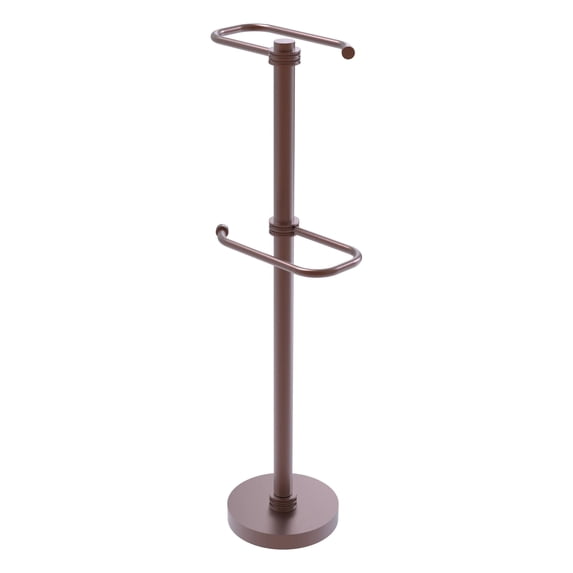 Freestanding Two Roll Toilet Tissue Stand - Antique Copper / Dotted