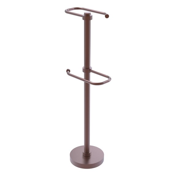 Freestanding Two Roll Toilet Tissue Stand - Antique Copper / Smooth
