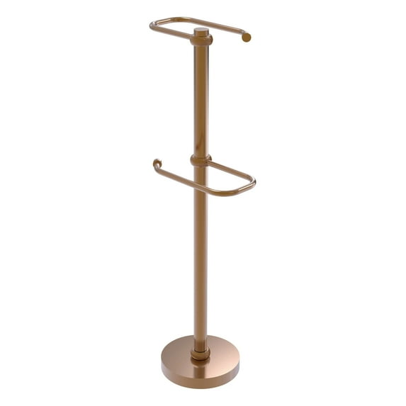 Freestanding Two Roll Toilet Tissue Stand - Brushed Bronze / Twisted