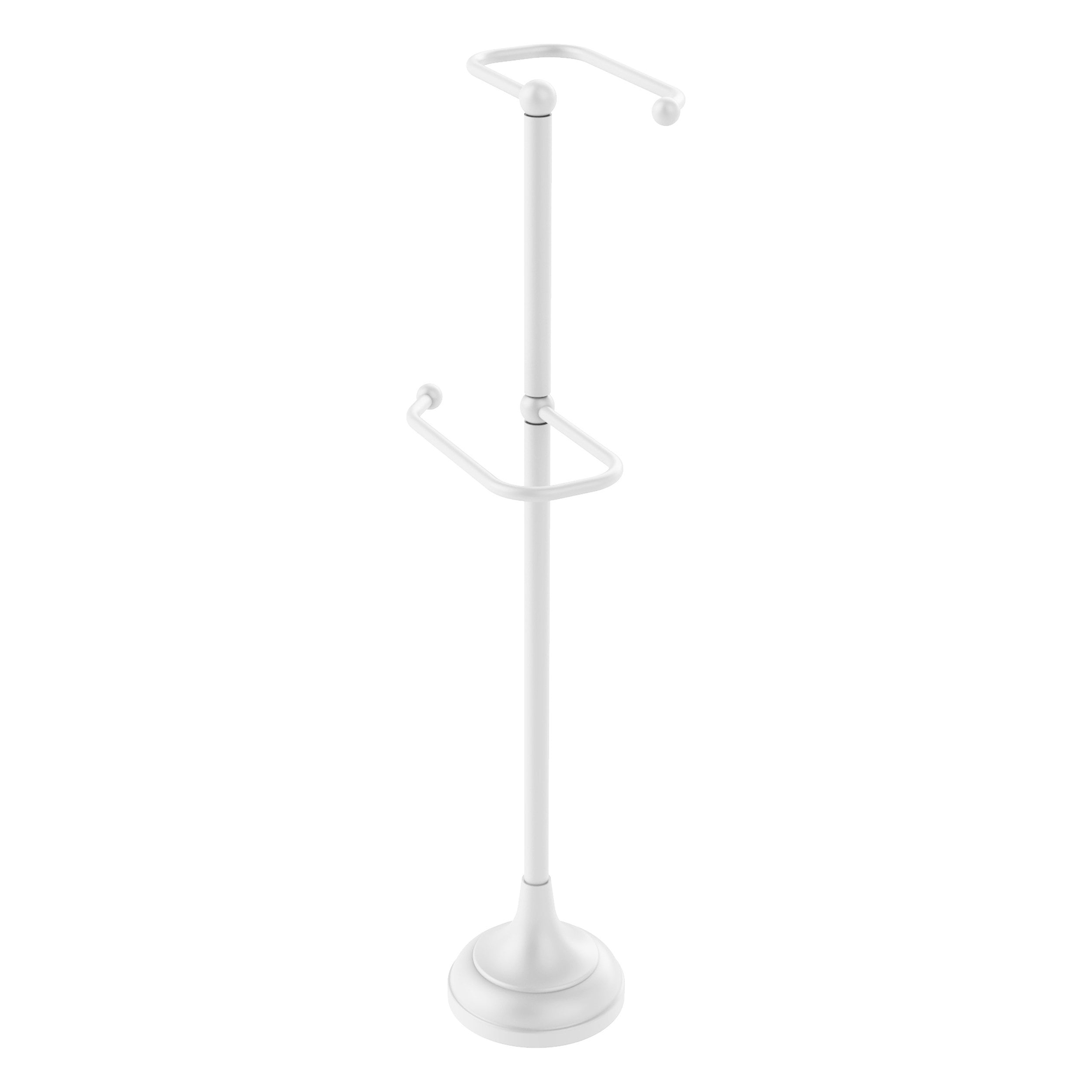 Freestanding Two Roll Toilet Tissue Stand Matte White