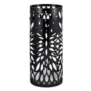 Freestanding Umbrella Stand, Cold Rolled Steel Round Tube Umbrella Holder, Medium and Large Pattern Design, Entryway Rack for Umbrellas, Canes & Walking Sticks, Black