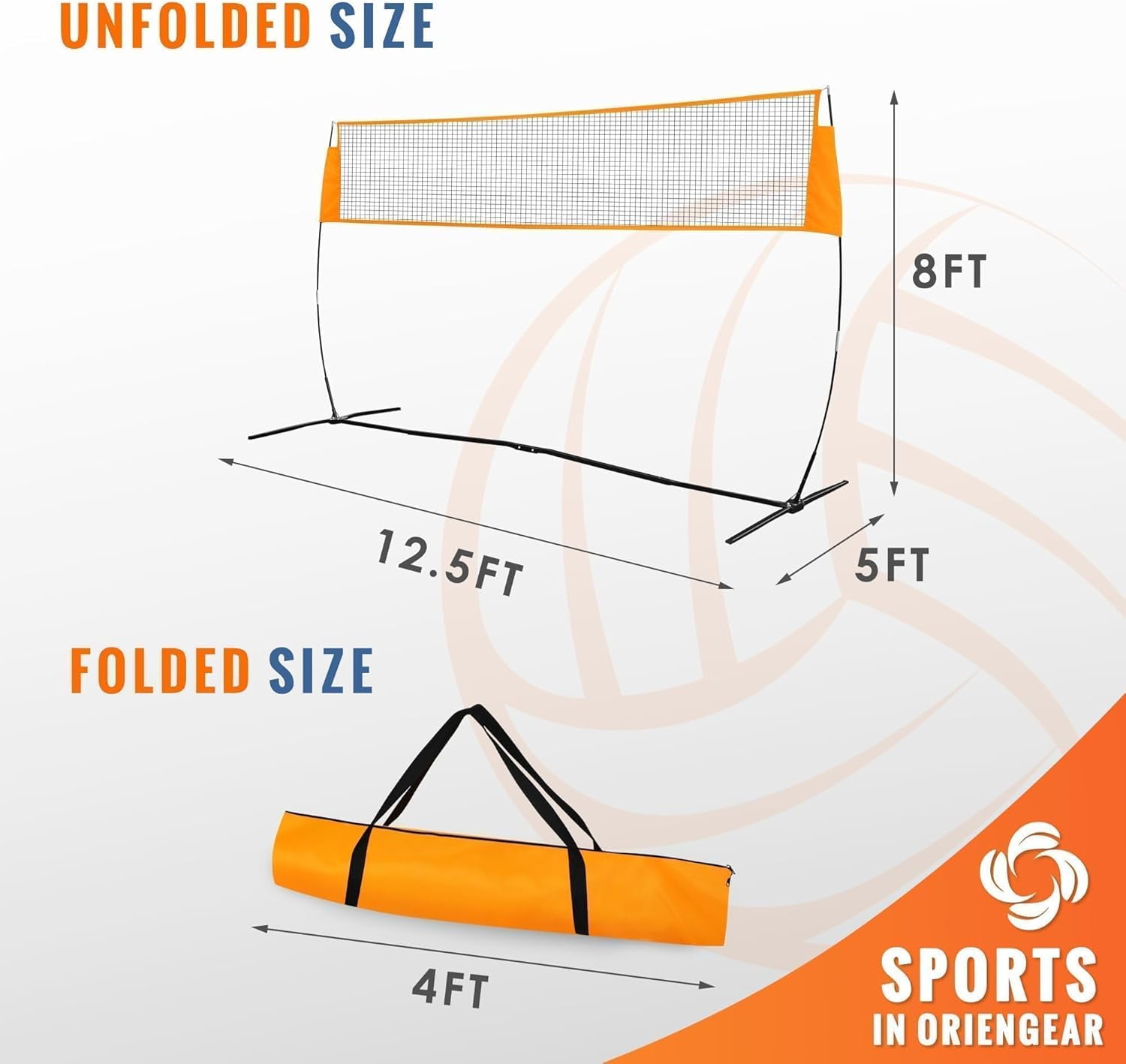 Freestanding Volleyball Net for Backyard, Adjustable Outdoor Volleyball Practice Equipment
