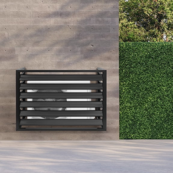 Freestanding Wall Mount Black Privacy Air Conditioner Fence Cover Outdoor Window AC Units Protection Fence