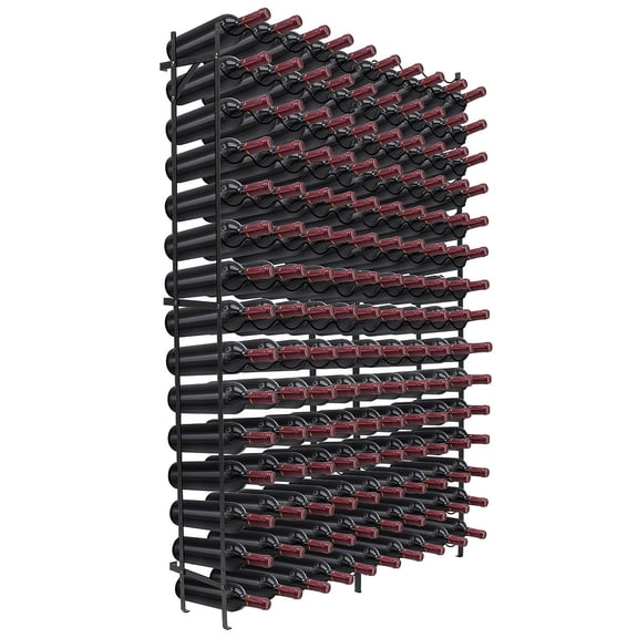 Freestanding Wine Rack Holds 150 Bottles - Black Metal Storage for Bar or