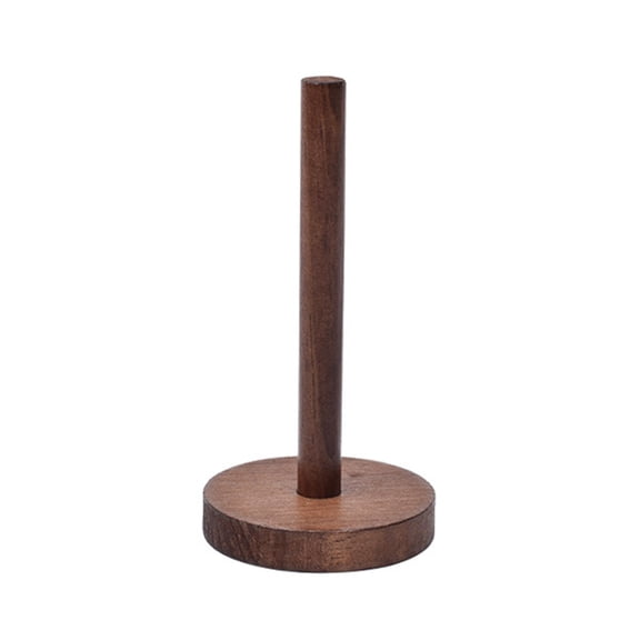 Freestanding Wooden Paper Towel Holder, Solid Oak Stand for Kitchen & Bathroom, Fits Both Standard & Jumbo Rolls, Non-Slip Base