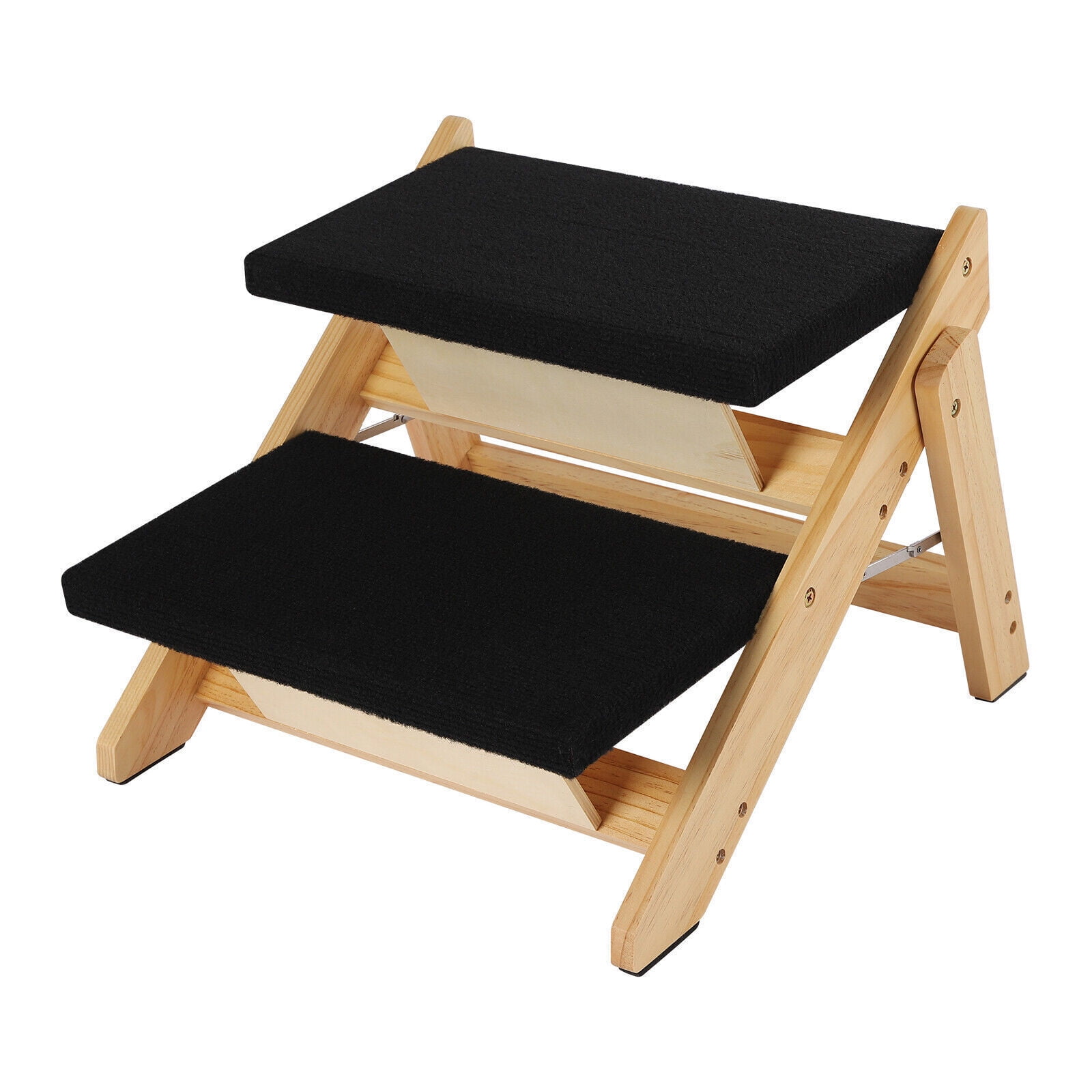 Freestanding Wooden Pet Stair Foldable Wooden Pet Ramp Cat Dog Wood Steps Ladder Stairs High Bed