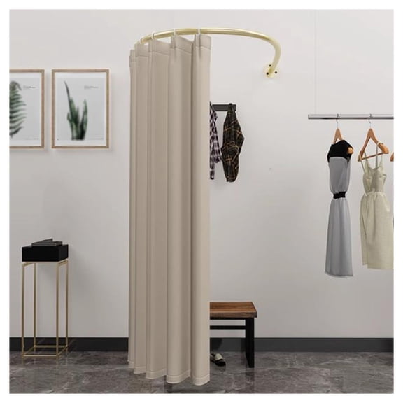 Freestanding fitting room, room divider partition, portable fitting room with shading curtain, for clothing store, wedding dress shop, boutique fitting room