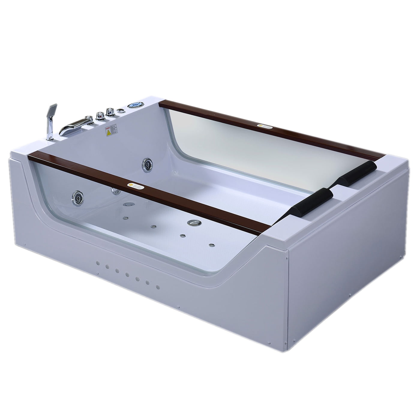 Freestanding hot tub 70.8″ X 47.2″ whirlpool tub double pump – Positano
