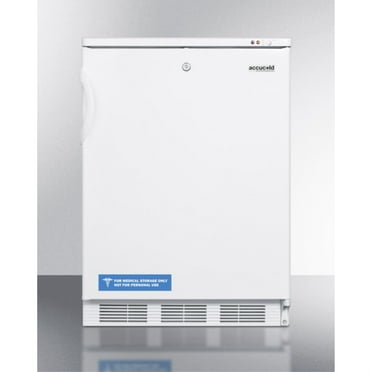 Freestanding medical all-freezer capable of -25 C operation with front-mounted lock