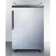 Freestanding residential beer dispenser, auto defrost w/digital thermostat, diamond plate door, TB handle, and black cabinet; no tapping equipment included