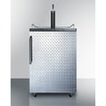 thumbnail image 1 of Freestanding residential beer dispenser, auto defrost with digital thermostat, diamond plate door, towel bar handle and black cabinet, 1 of 4