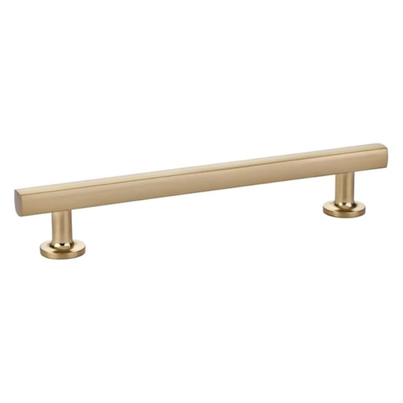 Freestone Cabinet Pull 6 Inch Brass - Solid Forged Brass Hardware - Urban & Contemporary Kitchen/Bathroom Cabinet Pulls - Includes Mounting Hardware Satin Brass