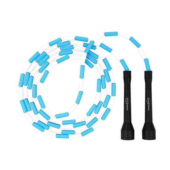 Freestyle Beaded Jump Rope, 9.3ft Adjustable, White & Blue, Skipping Rope for Exercise Workout