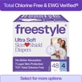 thumbnail image 1 of Freestyle Total Chlorine Free 14x Better Absorption Hypoallergenic EWG Verified® Baby Diapers, Size 4 (22-34 lbs), 48 Count, 1 of 23