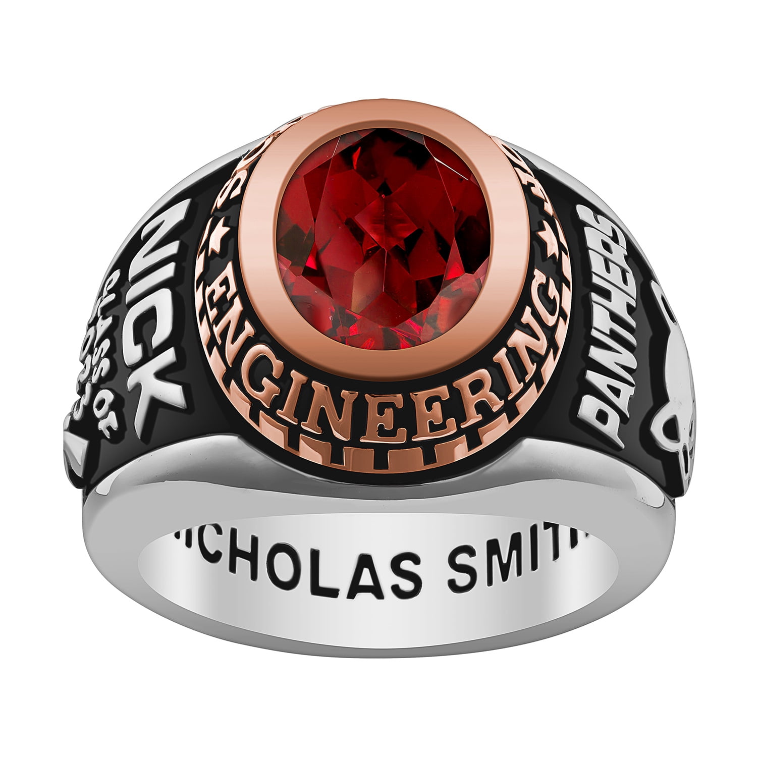 Vintage Brooklyn College 14K Gold Red Stone Ring sold at