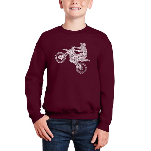 Freestyle Motocross - Fmx - Boy's Word Art Crewneck Sweatshirt