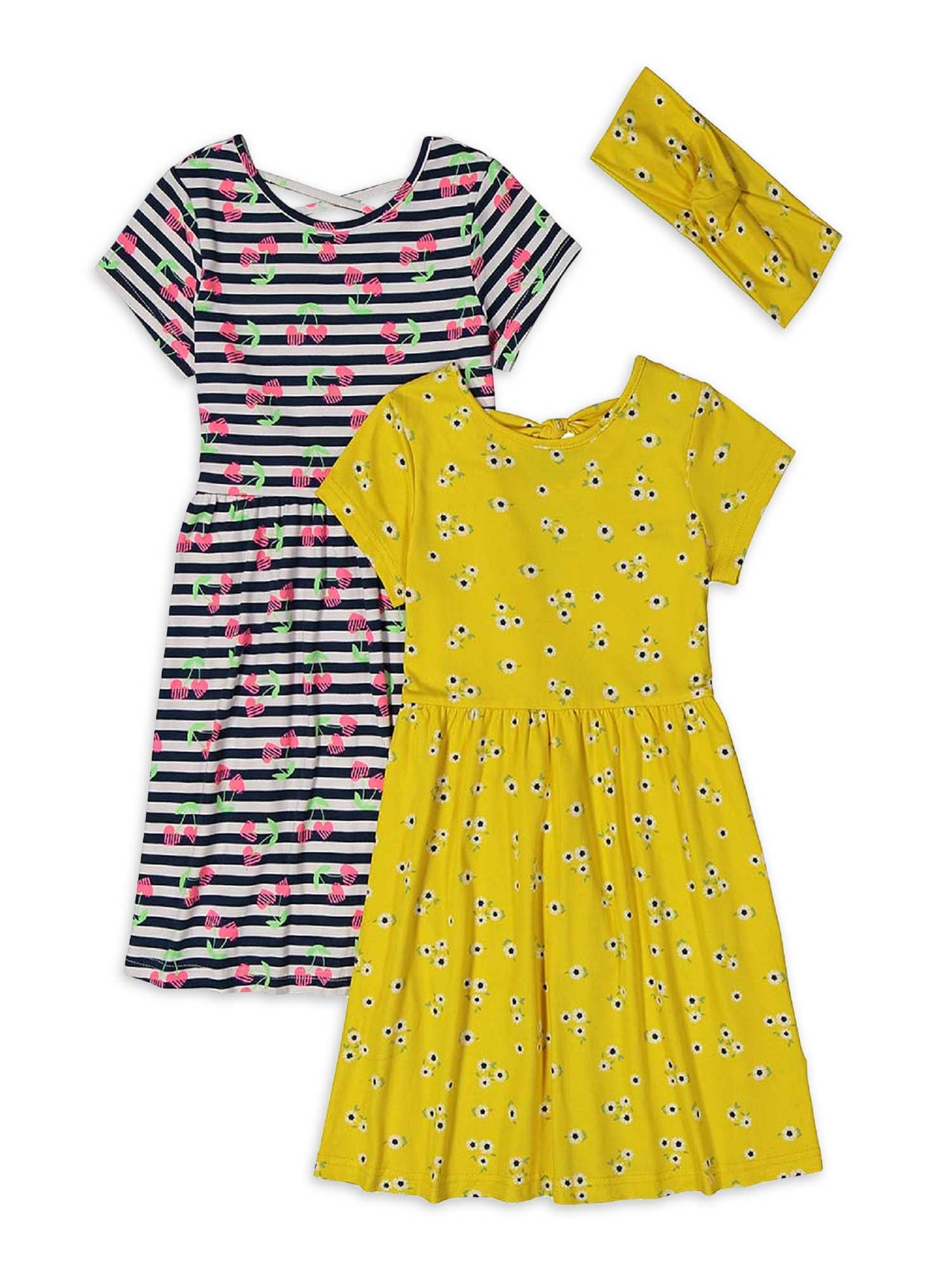 Freestyle Revolution Baby & Toddler Girls’ Dresses with Free Scrunchie, 2-Pack