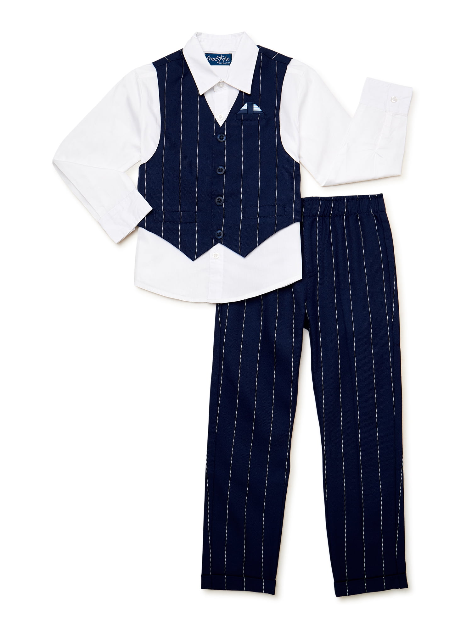 Freestyle Revolution Boys Dress Shirt, Vest, & Pant Outfit Set, 3-Piece ...