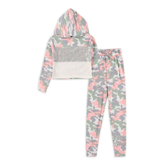 Freestyle Revolution Girls Color Play Hoodie and Jogger 2-Piece Outfit Set, Sizes 4-12