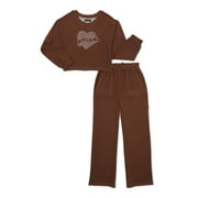 Freestyle Revolution Girls Fleece Pullover and Wide Leg Pants Set, 2-Piece, Size 4-12
