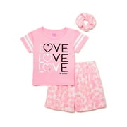 Freestyle Revolution Girls Graphic Pajama Set with Scrunchie, 2-Piece, Sizes 4-12