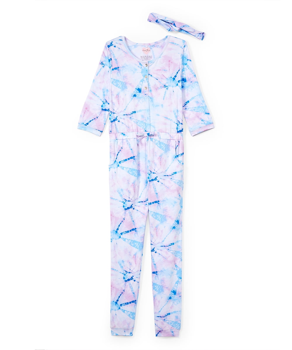 Freestyle Revolution Girls Long Sleeve Jumpsuit With Headband, Sizes 4-12