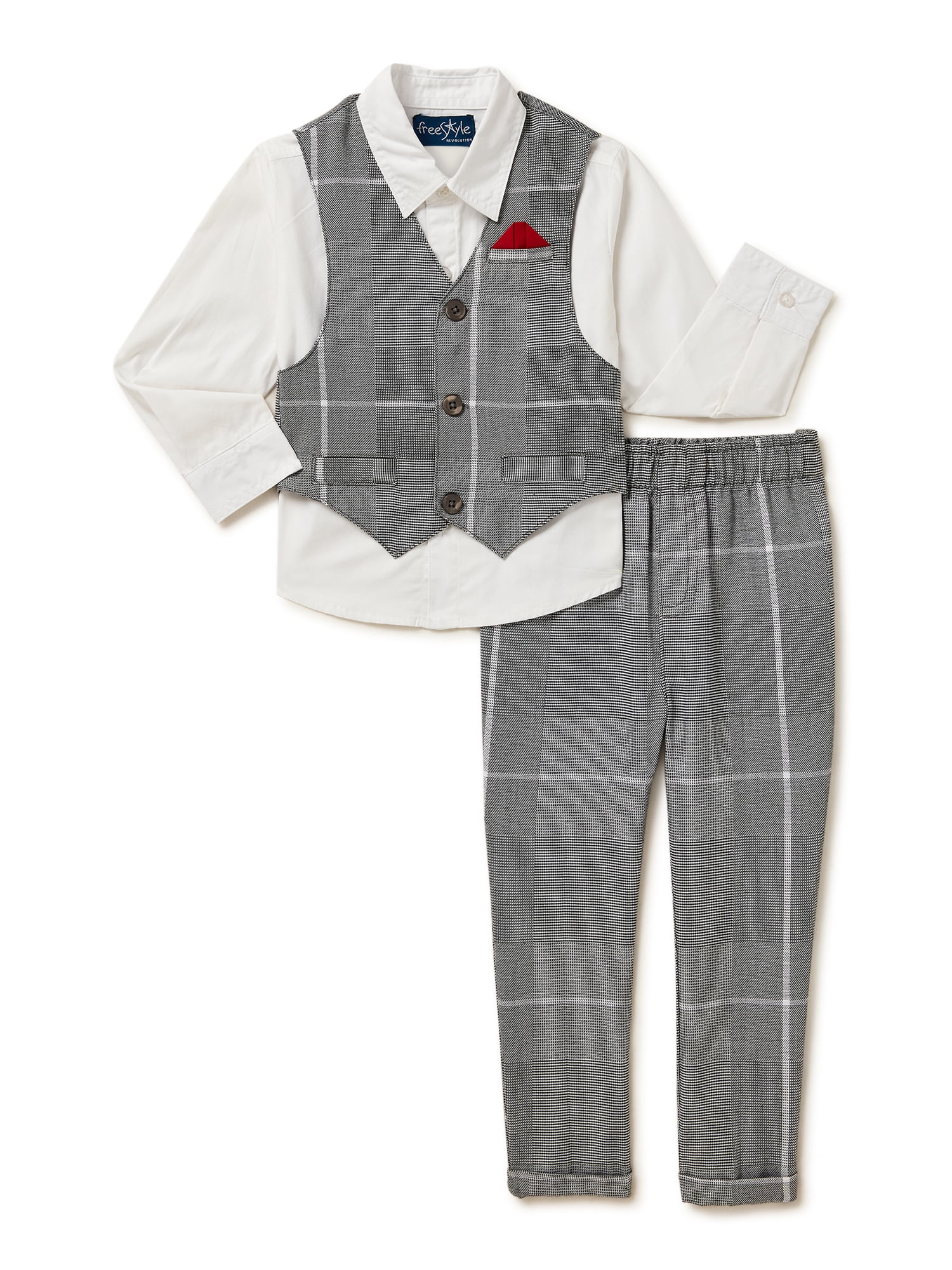 Freestyle Revolution Toddler Boy Dress Shirt, Vest and Pants Outfit Set