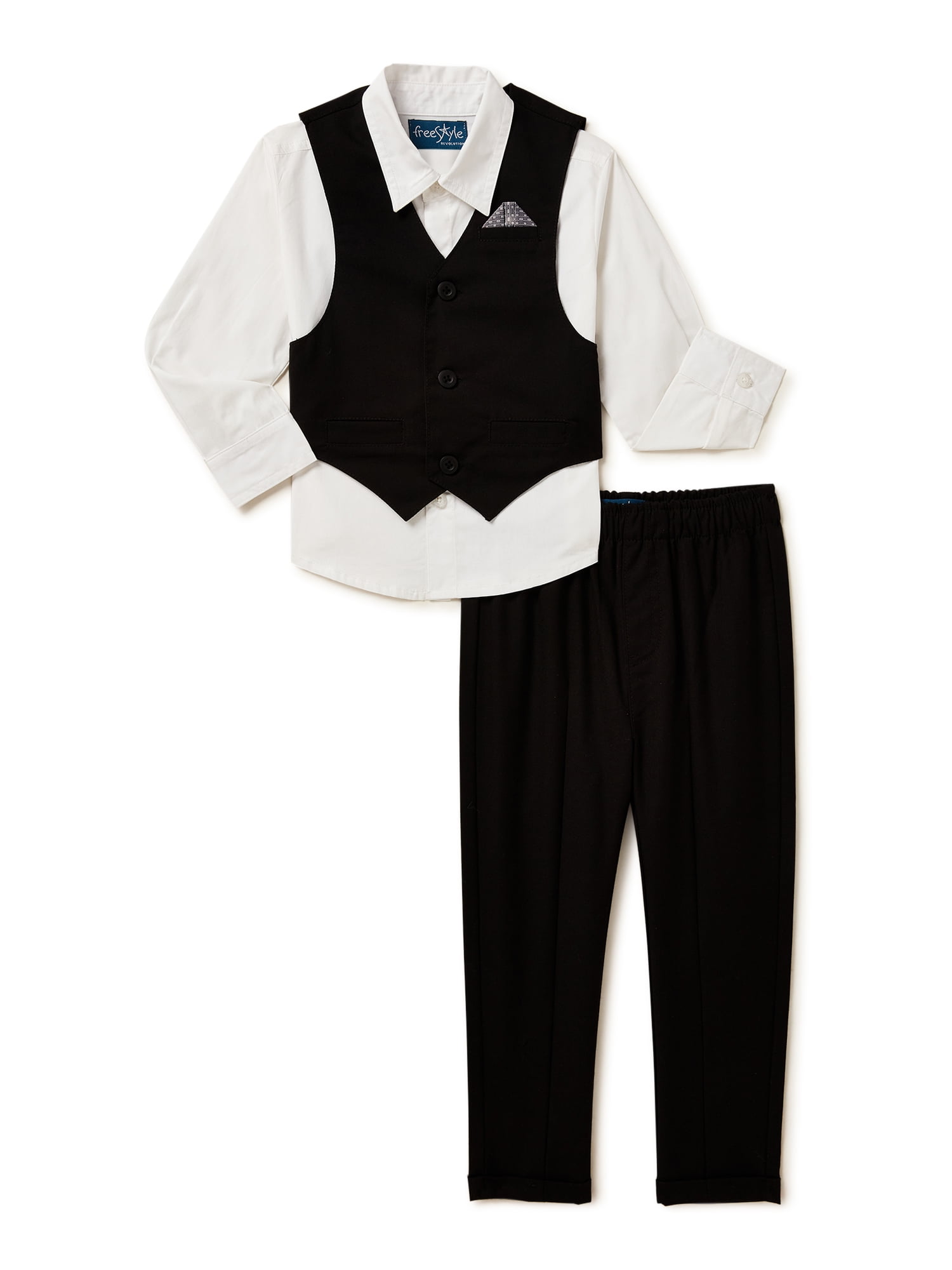 Freestyle Revolution Toddler Boy Dress Shirt, Vest and Pants Outfit Set ...