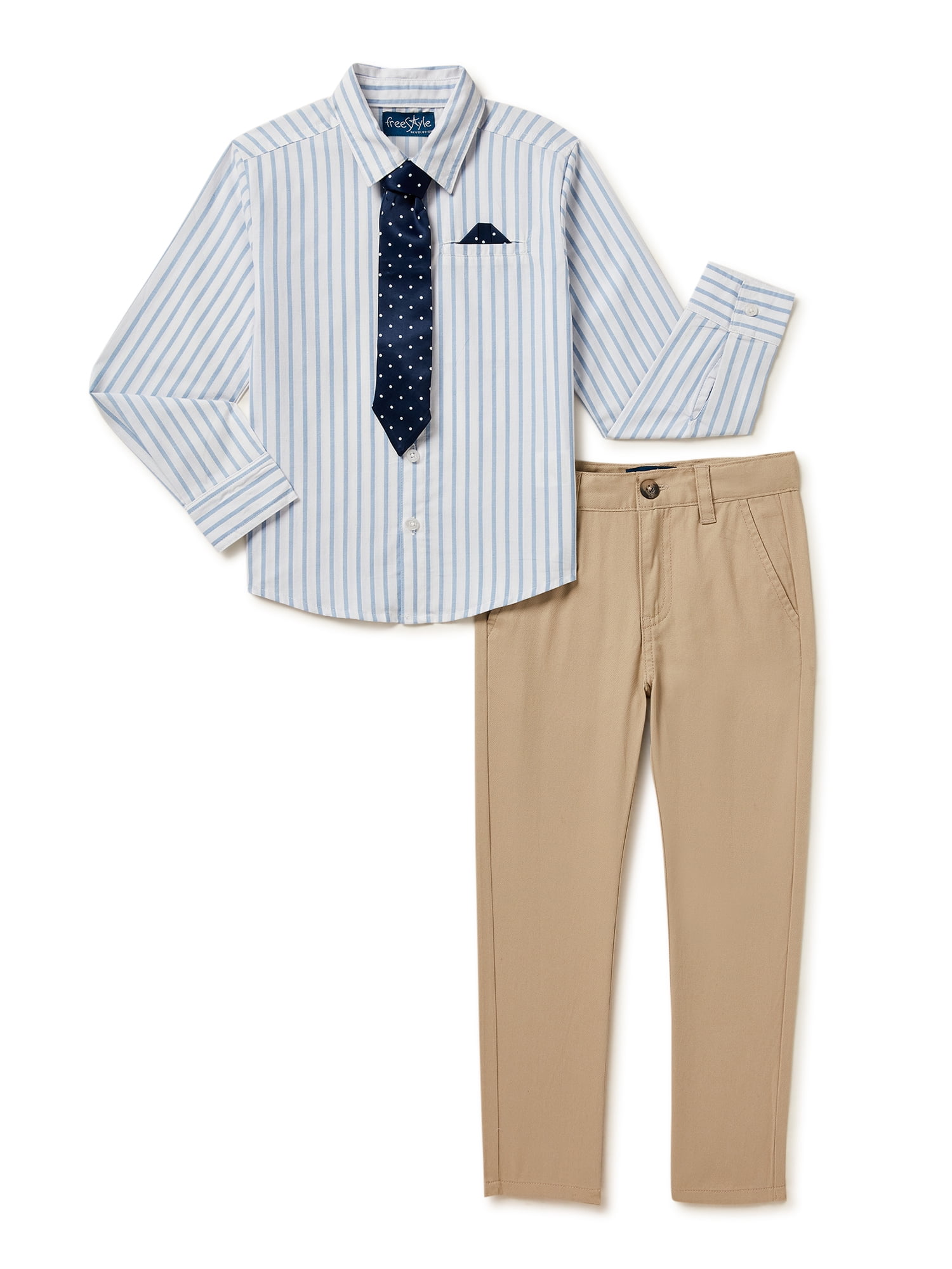Freestyle Revolution Toddler Boys Dress Shirt & Pant with Tie Outfit