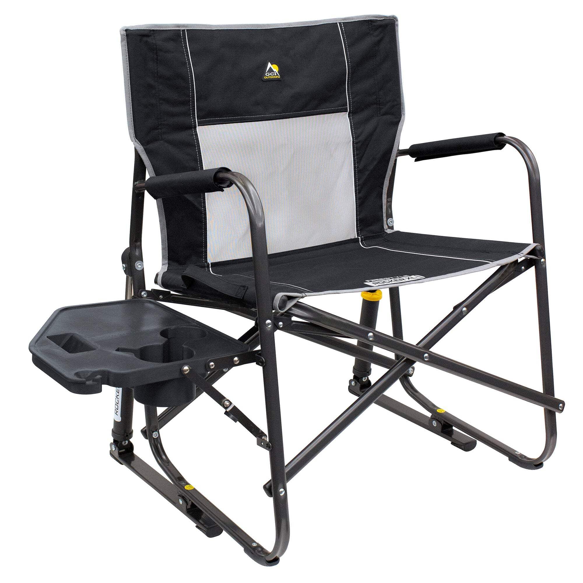 Black XL Outdoor Rocking Chair with Side Table