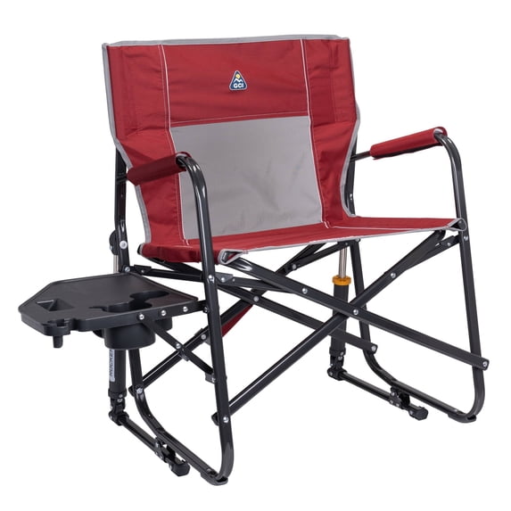 GCI Outdoor Freestyle Rocker XL with Side Table Oversized Rocking Camping Chair, Cinnamon