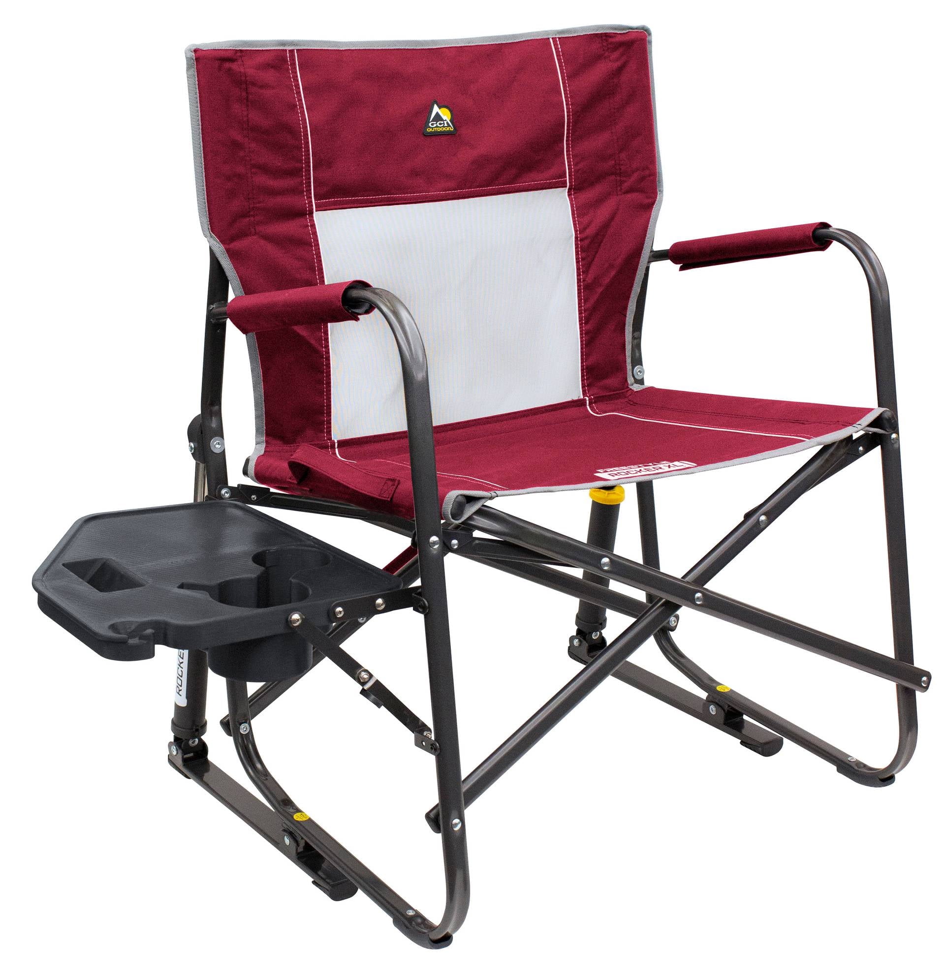 GCI Outdoor Freestyle Rocker XL with Side Table Oversized Rocking Camp Chair, Cinnamon - Walmart.com