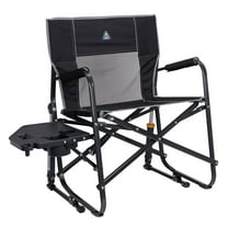 GCI Outdoor Freestyle Rocker XL with Side Table Oversized Rocking Camp Chair, Black