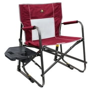 GCI Outdoor Freestyle Rocker XL with Side Table Oversized Rocking Camp Chair, Cinnamon