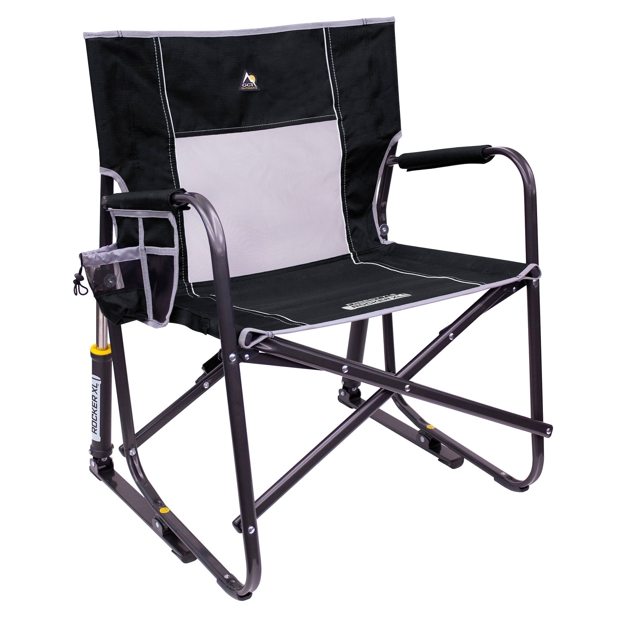 GCI Outdoor Freestyle Rocker XL Oversized Foldable Rocking Chair, Black