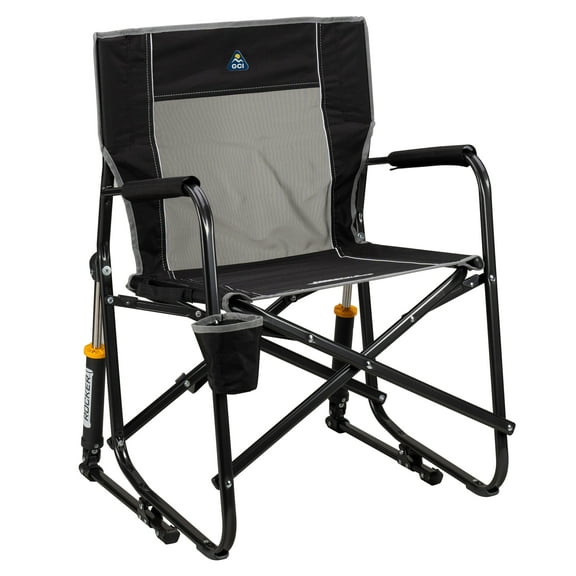 GCI Outdoor Freestyle Rocker Foldable Rocking Camping Chair, Black