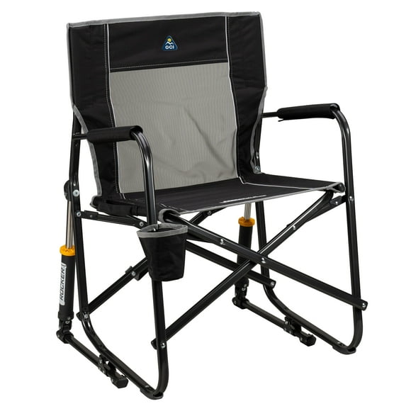 GCI Outdoor Freestyle Rocker Foldable Rocking Camping Chair, Black