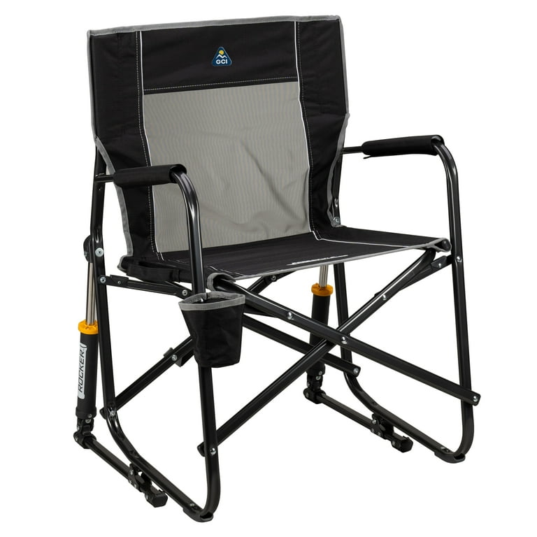 Free Shipping! GCI Outdoor Foldable Rocking Camp Chair Black with