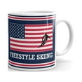 thumbnail image 1 of Freestyle Skiing Winter Sports USA Coffee Tea Ceramic Mug Office Work Cup Gift 11oz, 1 of 3
