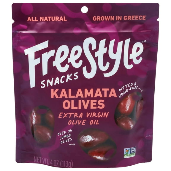 Freestyle Snacks Kalamata Olives Extra Virgin 4 oz (Pack Of 12)