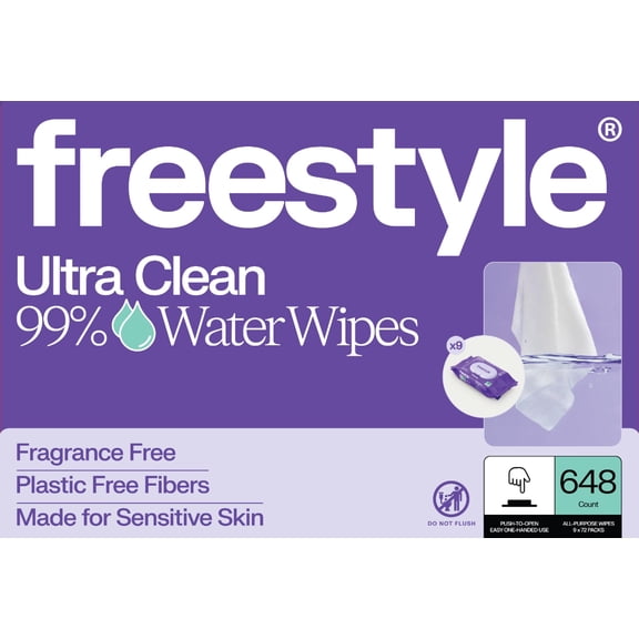 Freestyle Soft Baby Wipes for Sensitive Skin, Unscented, 9 Flip Top Packs, 648 Total Count