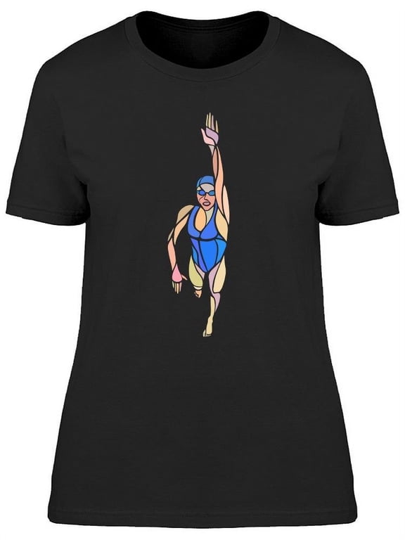 Freestyle Swimmer Lady T-Shirt Women -Image by Shutterstock, Female Medium