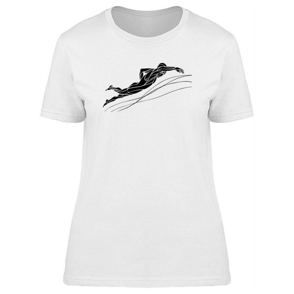 Freestyle Swimmer Silhouette T-Shirt Women -Image by Shutterstock, Female Medium