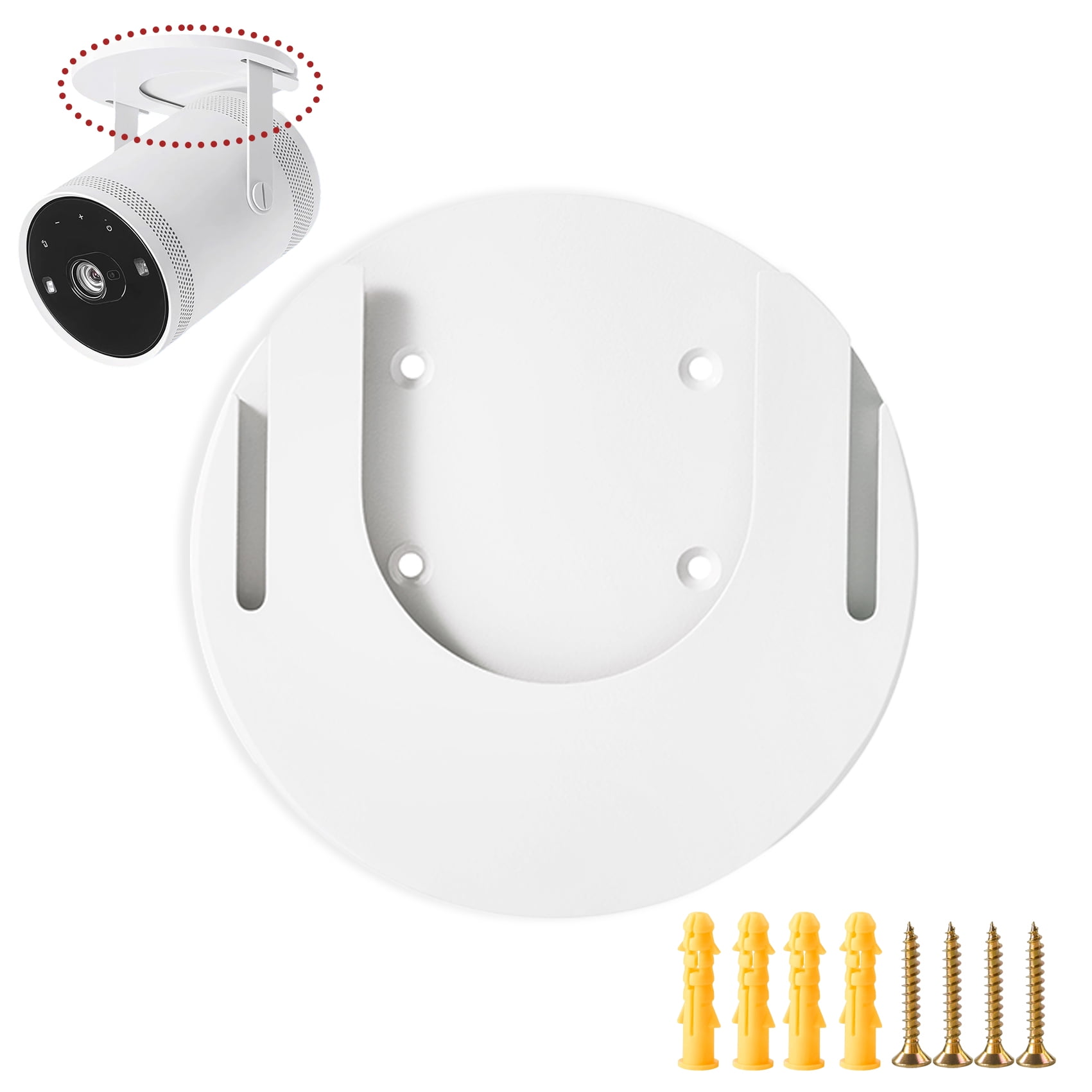 Freestyle Wall Mount Compatible with Samsung Freestyle Projector Ceiling Mount, Freestyle 2 Accessories Wall Mount Stand, White (White)