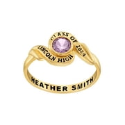 FREESTYLE CLASS RINGS Order Now for 2025 Graduation, Freestyle Women's 14k Gold Plated Swirl Bypass Round Birthstone Class Ring, Personalized, High School or College Graduation