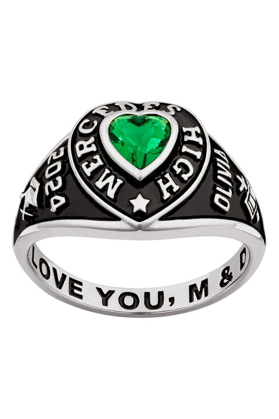 Order Now for 2025 Graduation, Freestyle Women's Classic Heart Birthstone Class Ring, Personalized, High School or College Graduation