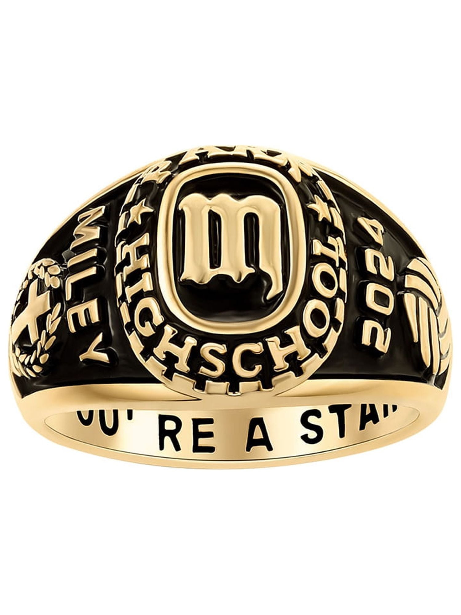 Freestyle Women s Old English Initial Class Ring Personalized High School or College Walmart